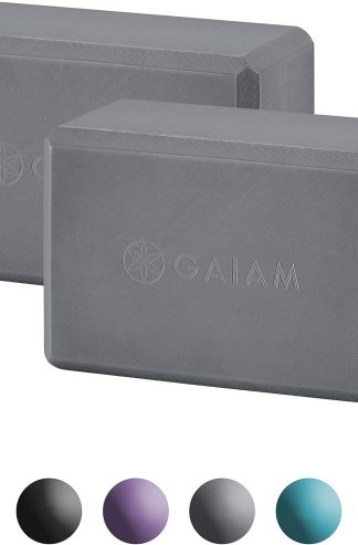 Gaiam 瑜珈塊 - 支撐不含乳膠的 Eva 泡棉 - 柔軟防滑表面，斜邊適合瑜珈、皮拉提斯、冥想