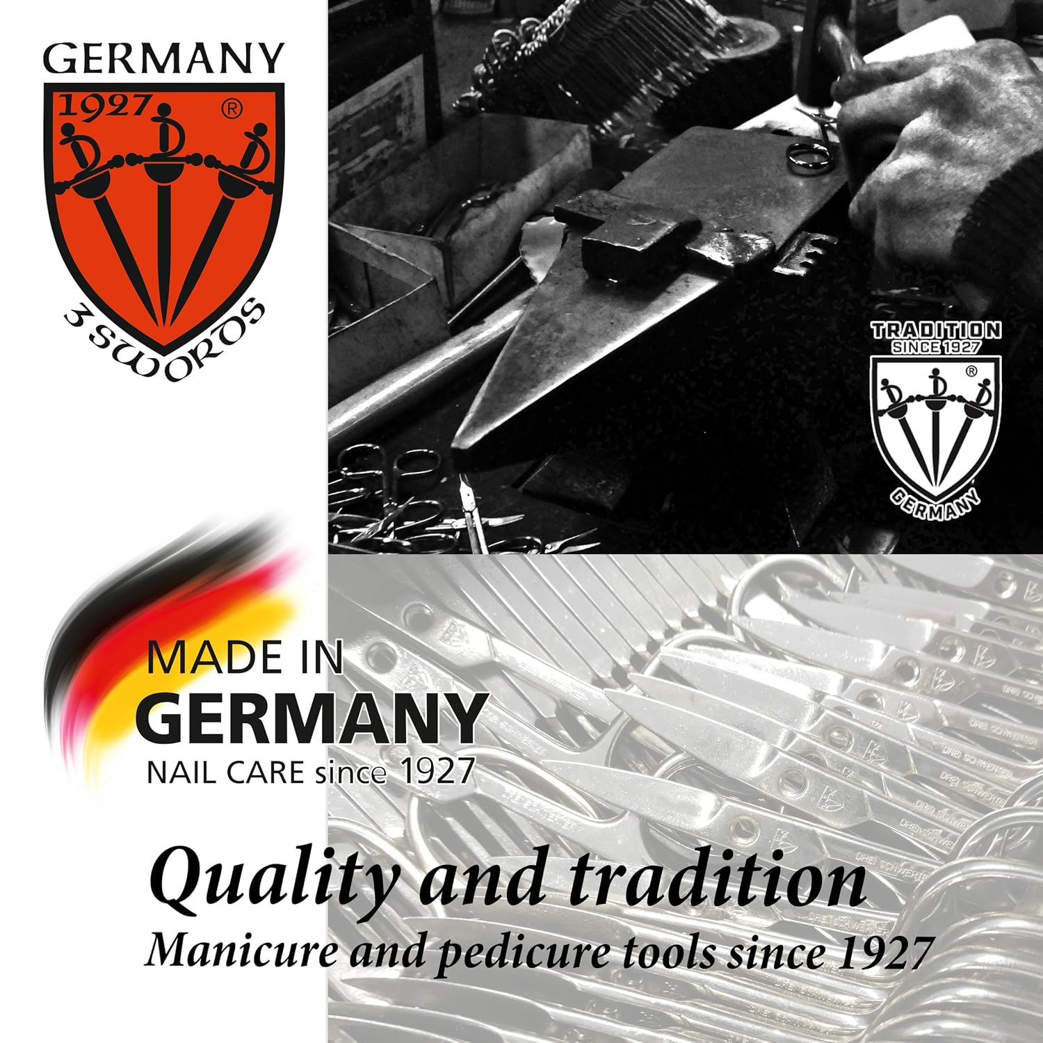 3 Swords Germany - brand quality 5 piece manicure pedicure grooming kit set with synthetic leather case camouflage - Made in Germany - Image 6