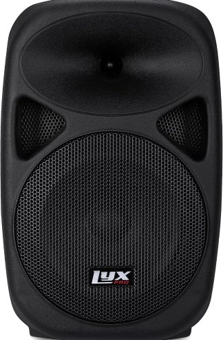 LyxPro 8 吋主動式 PA 充電電池揚聲器系統、均衡器、藍牙連接、SD 插槽 USB MP3 AUX、麥克風、1/4 吋 1/8 吋 3.5 mm輸入、SPA-8 電池